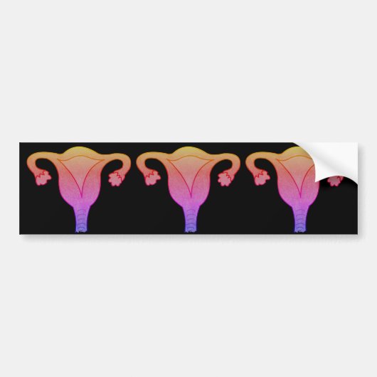 Feministische baarmoeder bumpersticker (Voorkant)