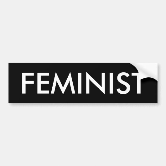 Feministische bumpersticker (Voorkant)