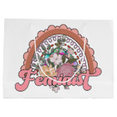 Feministische cadeautjes groot cadeauzakje (Achterkant)