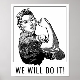 Feministische can-do Rosie-the-Riveter grafische l Poster