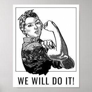 Feministische can-do Rosie-the-Riveter grafische l Poster