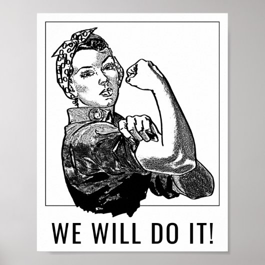 Feministische can-do Rosie-the-Riveter grafische l Poster (Voorkant)