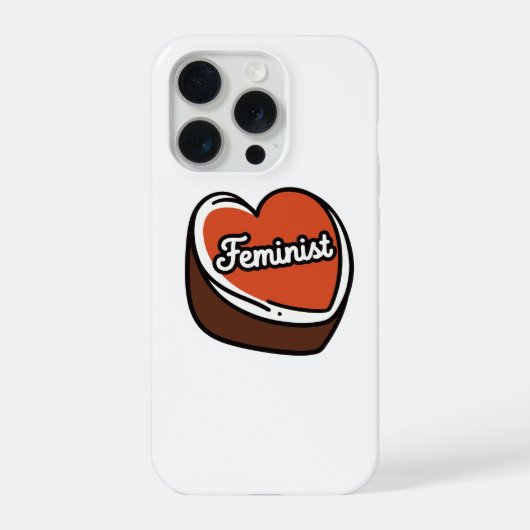Feministische Candy Heart iPhone 15 Pro Hoesje (Achterkant)