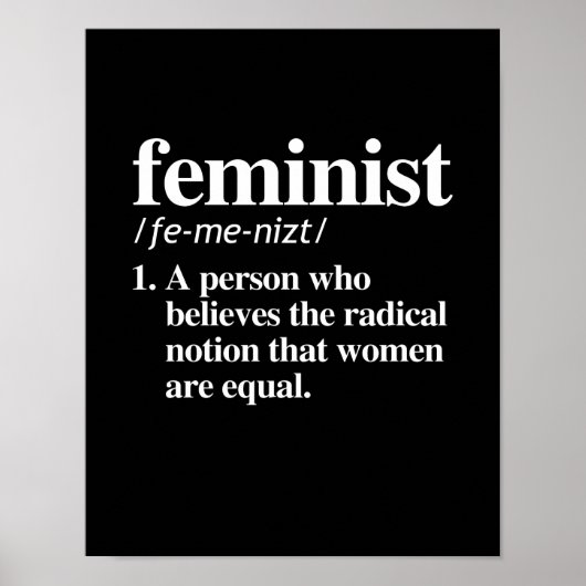 Feministische definitie - een persoon die vrouwen  poster (Voorkant)