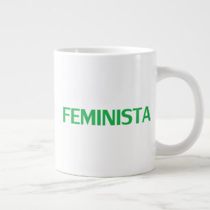 feministische feminista in Spaans groen-wit-modern Grote Koffiekop