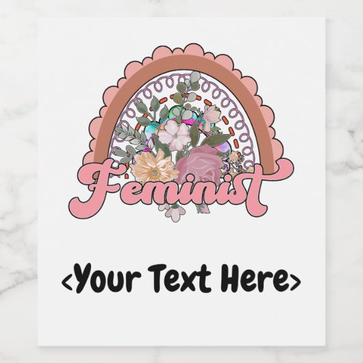 Feministische flaconlabels wijn etiket (Enkel label)