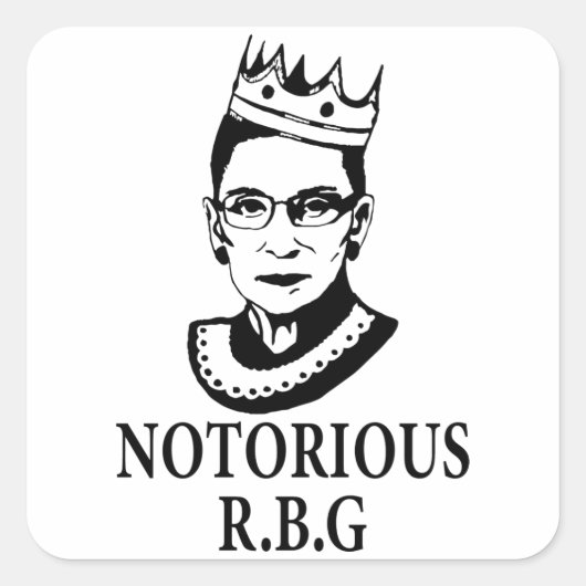 Feministische Geschenken, Ruth Bader Ginsburg, Ber Vierkante Sticker (Voorkant)