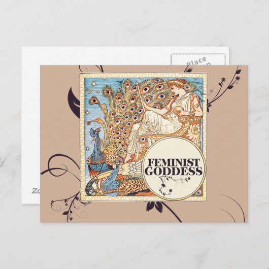 Feministische godin briefkaart (Voorkant / Achterkant)