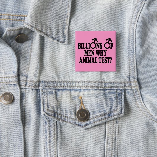 Feministische grappige badjes vierkante button 5,1 cm (In situ)