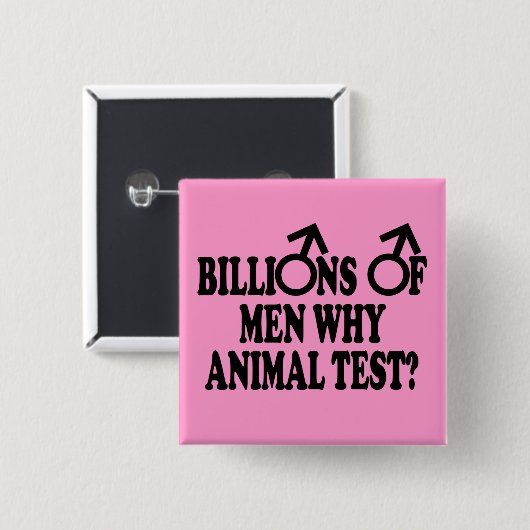 Feministische grappige badjes vierkante button 5,1 cm (Voorkant /achterkant)