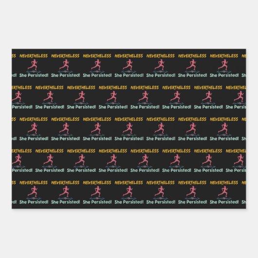 feministische hardloopster bleef echter doorzetten inpakpapier vel (Voorkant)