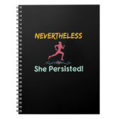 feministische hardloopster bleef echter doorzetten notitieboek (Voorkant)