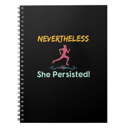 feministische hardloopster bleef echter doorzetten notitieboek (Voorkant)