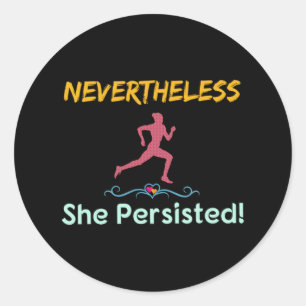 feministische hardloopster bleef echter doorzetten ronde sticker