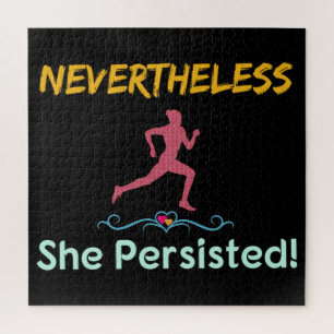 Feministische hardloper Toch bleef ze volharden Legpuzzel