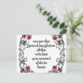 Feministische heks briefkaart (Staand voorkant)