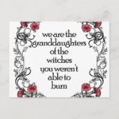 Feministische heks briefkaart (Voorkant)