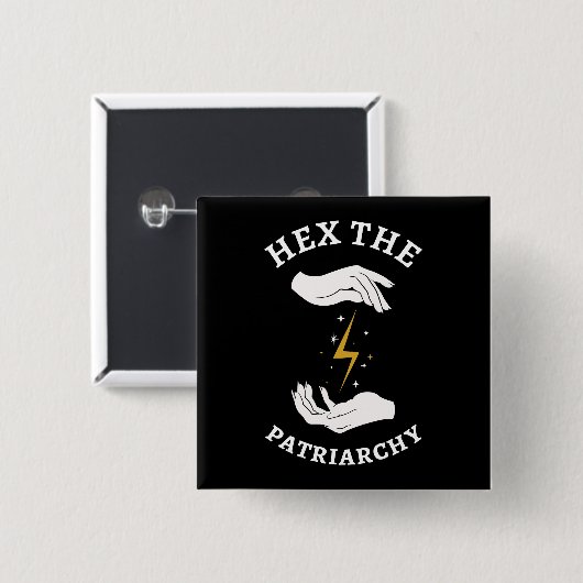 Feministische heks - Hex the Patriarchy I Vierkante Button 5,1 Cm (Voorkant /achterkant)