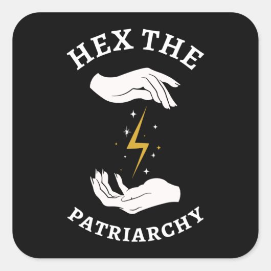 Feministische heks - Hex the Patriarchy I Vierkante Sticker (Voorkant)