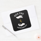 Feministische heks - Hex the Patriarchy I Vierkante Sticker (Envelop)