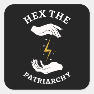 Feministische heks - Hex the Patriarchy I Vierkante Sticker