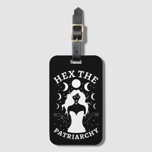 Feministische heks - Hex the Patriarchy II Bagagelabel (Voorkant (verticaal))