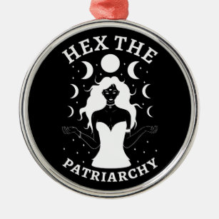 Feministische heks - Hex the Patriarchy II Metalen Ornament