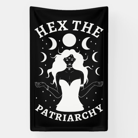 Feministische heks - Hex the Patriarchy II Spandoek (Verticaal)
