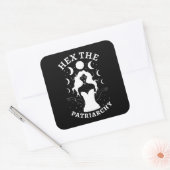Feministische heks - Hex the Patriarchy II Vierkante Sticker (Envelop)