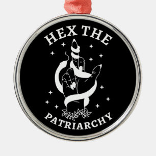 Feministische heks - Hex the Patriarchy III Metalen Ornament