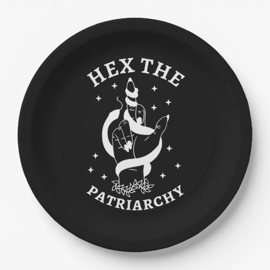 Feministische heks - Hex the Patriarchy III Papieren Bordje (Voorkant)