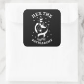Feministische heks - Hex the Patriarchy III Vierkante Sticker (Tas)