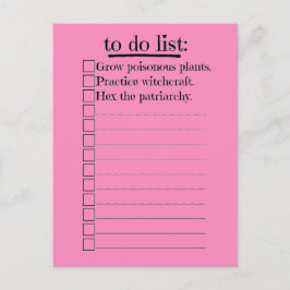 Feministische heks om lijst te doen briefkaart