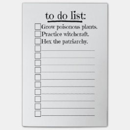 Feministische heks om lijst te doen post-it® notes