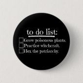 Feministische heks om lijst te doen ronde button 5,7 cm (Voorkant)