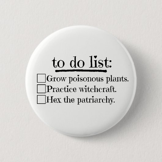 Feministische heks om lijst te doen ronde button 5,7 cm (Voorkant)