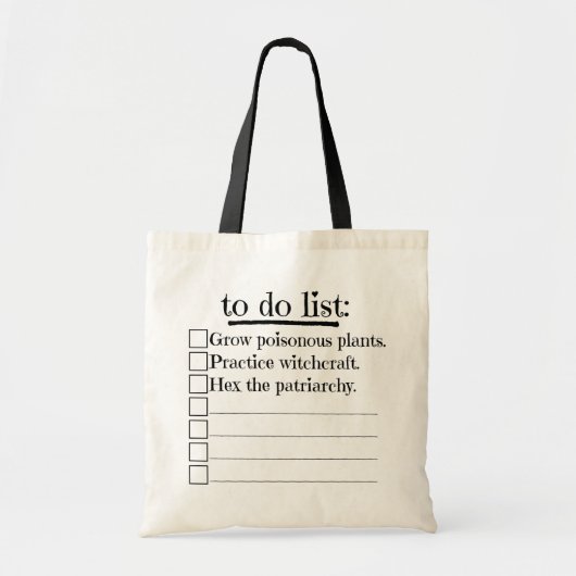 Feministische heks om lijst te doen tote bag (Voorkant)