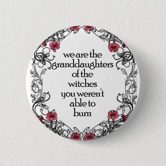 Feministische heks ronde button 5,7 cm (Voorkant)