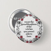 Feministische heks ronde button 5,7 cm (Voorkant /achterkant)