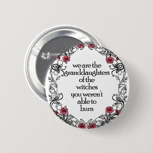 Feministische heks ronde button 5,7 cm (Voorkant /achterkant)