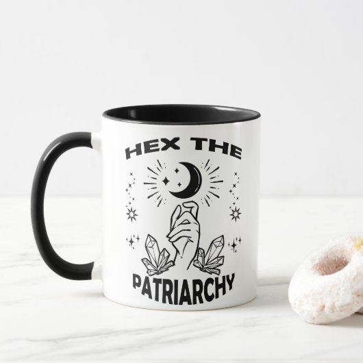 Feministische heks, verwarm de patriarchie mok (Met donut)