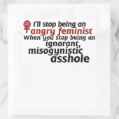 Feministische humor rechthoekige sticker (Tas)