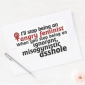 Feministische humor rechthoekige sticker (Envelop)