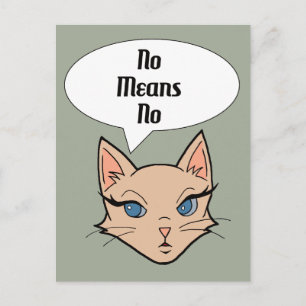 Feministische kat Illustratie politieke Cartoon Briefkaart