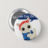 Feministische kat ronde button 5,7 cm (Voorkant /achterkant)