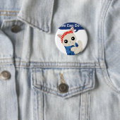 Feministische kat ronde button 5,7 cm (In situ)