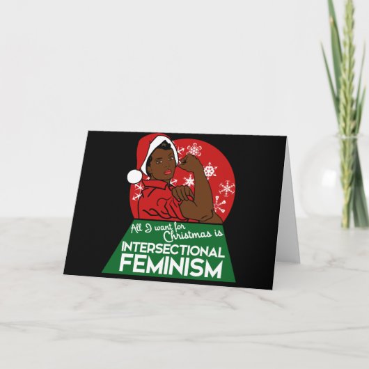Feministische kerst feestdagen kaart (Voorkant)
