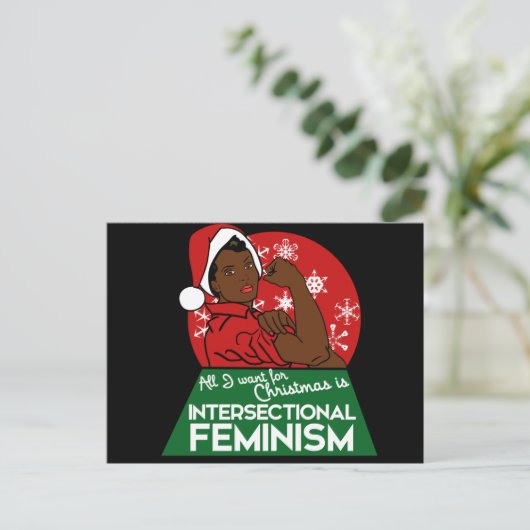 Feministische kerst feestdagenkaart (Staand voorkant)