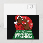 Feministische kerst feestdagenkaart (Voorkant / Achterkant)