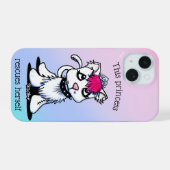 Feministische Kitty iPhone 15 Case (Achterkant horizontaal)